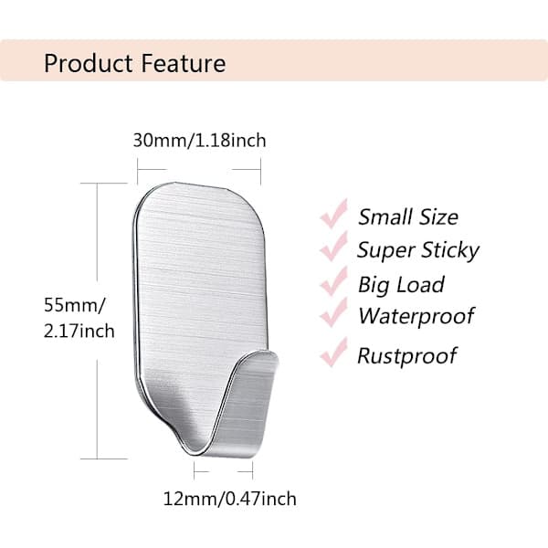 Pienet itseliimautuvat koukut ripustukseen Erittäin vahvat itseliimautuvat koukut Heavy Duty Stick