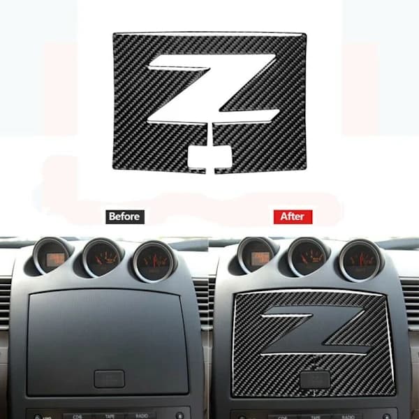Dekorativ kulfiberpanel til midterkonsollens navigationspanel til 350Z 2003-2009