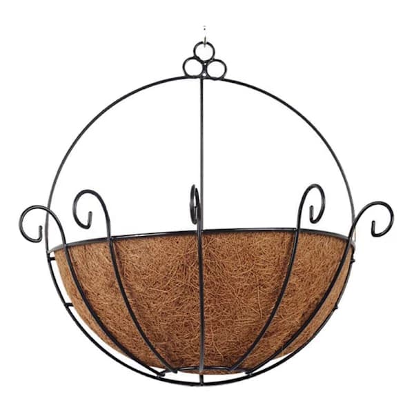 Wall-mounted Planter Basket with Iron Frame and Coco Liner for Garden, Balcony, and Window Decor 12 inch 30cm x 30cm 30cm x 30cm