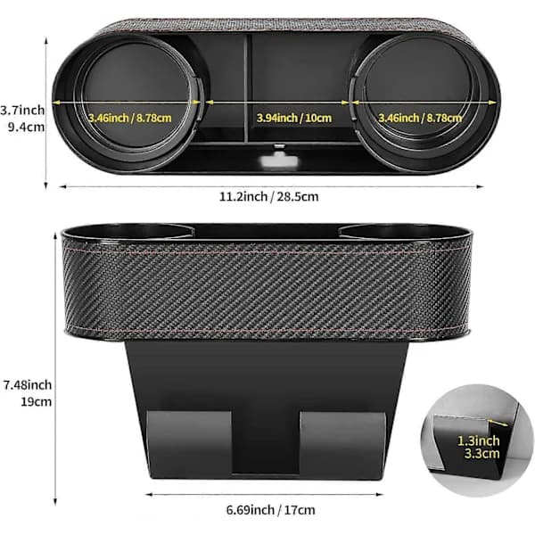 Multifunksjonell drikkeholder for bil, Universal Auto Lastebil Sete Side Koppholder Vannflaskeholder Monteringsstativ Sete Gap Organizer Søm Ki...