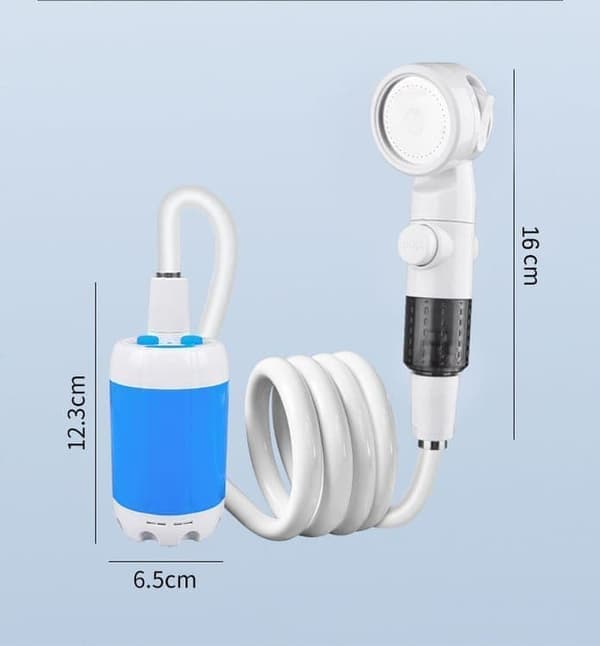 Bærbar Campingbruser med USB-opladelig elektrisk pumpe – Digitalt display & flere sprøjtetilstande
