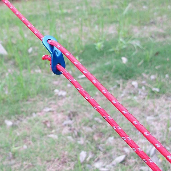Reflekterende teltliner i nylon med justering for campingtelt, 4-pakning (rød)