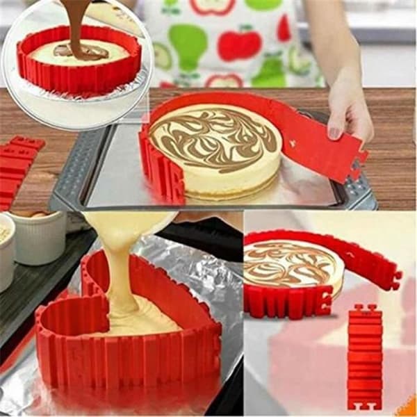 FEIDA1326 4 stk silikonkake mat slangeformer magisk bakeform DIY-verktøyform
