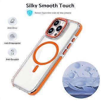 Compatible Case for iPhone 16 Pro Max, Anti-Drop, Two-Tone PC+TPU Transparent Phone Case Compatible with MagSafe (Yellow)