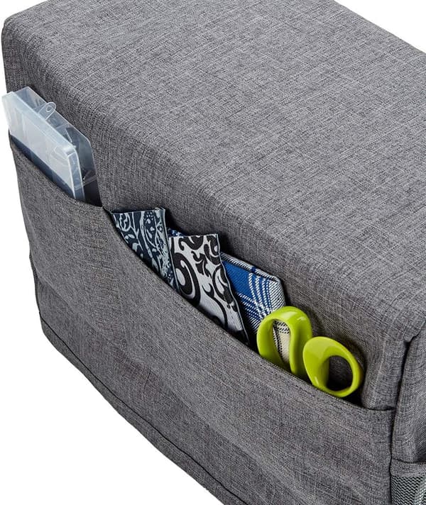 Dust Cover for Sewing Machine with Storage Bag, Compatible with Most Standard Singer and Brother Machines, Grey