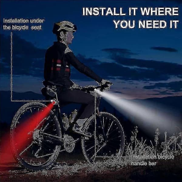 4-pack USB Rechargeable Bike Light Set Front and Rear LED Bicycle Light