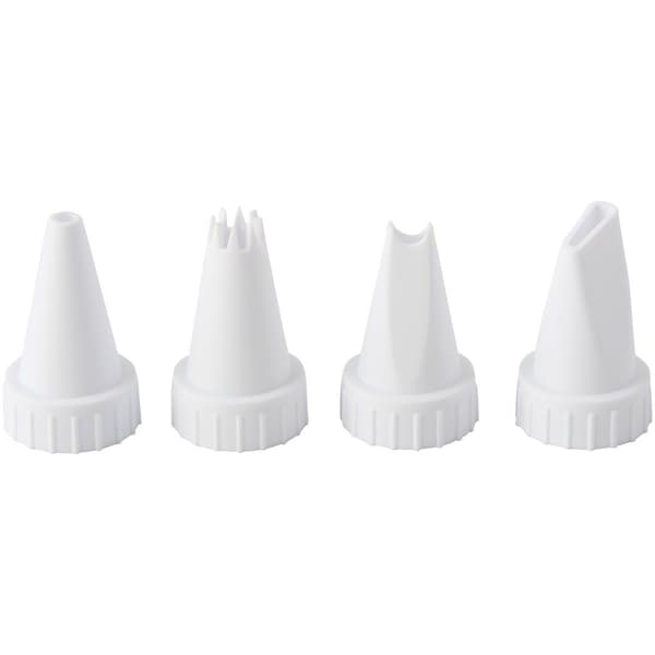 Wilton Dekorations Tyllesæt 4 dele, Blad Kronblad Blade Roser Stjerner Tyller Vit white
