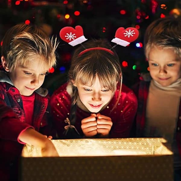 8-pack juldiadem med jultomte, snögubbe och renmotiv