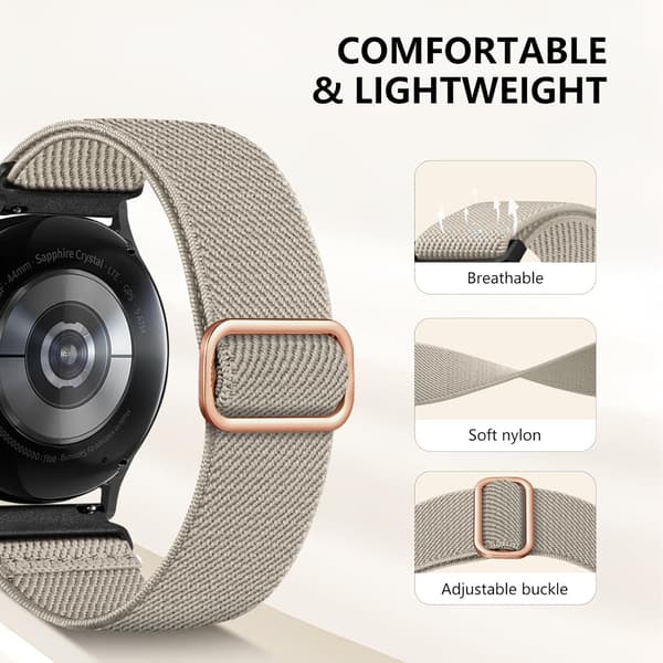 5-pak strækbare remme til Galaxy Watch 7/6/5/4 & flere - 20 mm bløde [JUN]