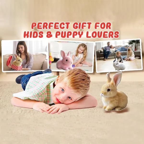 Interactive Rabbit Plush Toy, Realistic Hopping Rabbit Toy Interactive Rabbit Toy for Easter, Electric Rabbit Toys (brown) brown[CO]
