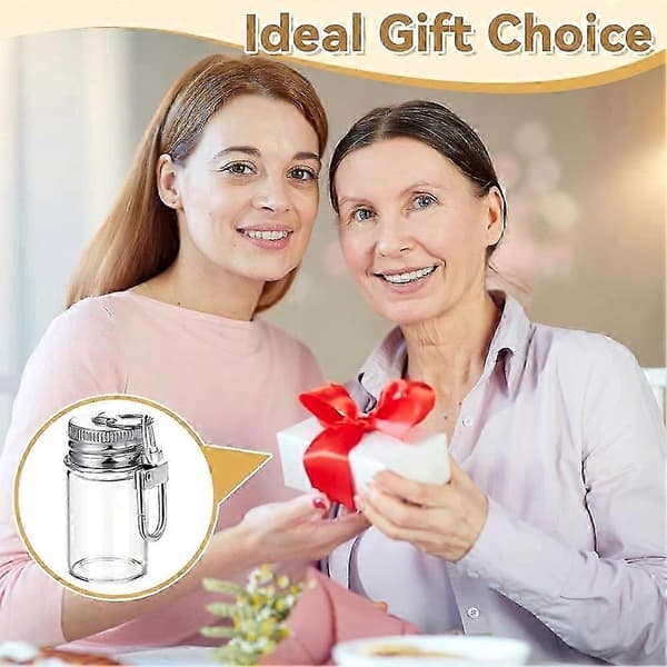36 st 7 ml små glasflaskor med nyckelringar, mini-kryddflaskor med aluminiumlock Kompatibel med gör-det-själv-bröllopspresenter[LD]