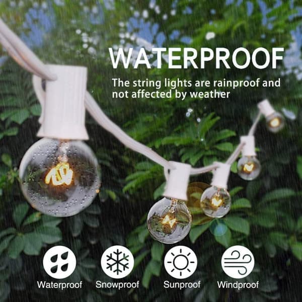 LED string lights outdoor 30m – Waterproof decorative string lights with 90 bulbs for patio and garden