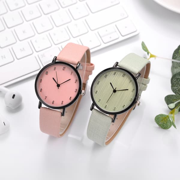 ##/Quartz damklockor konstläder analog klocka kvarts vattentäta klockor##/