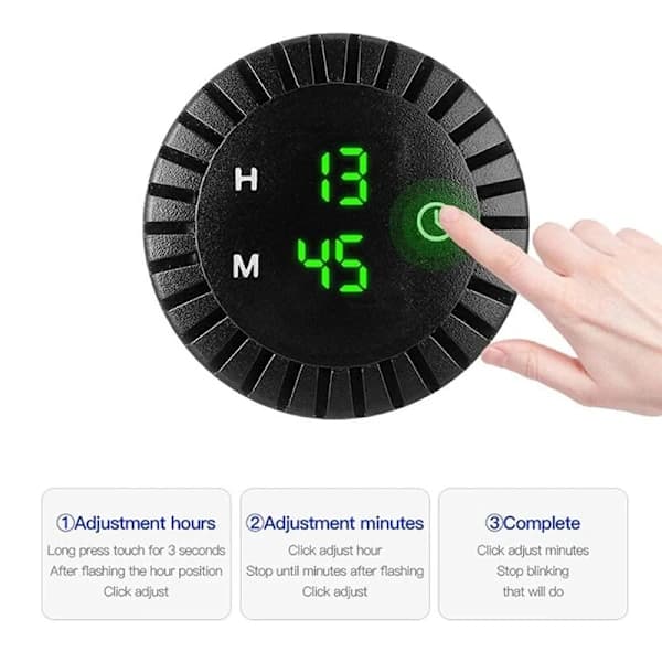 Billaddare LED-ur Elektronisk Digital Display Universal Biltillbehör Rødt Lys