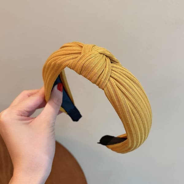 Hårband för vuxna kvinnor, 3-pack, elastiska tyghårband, lila håraccessoarer (rosa, lila, gul)