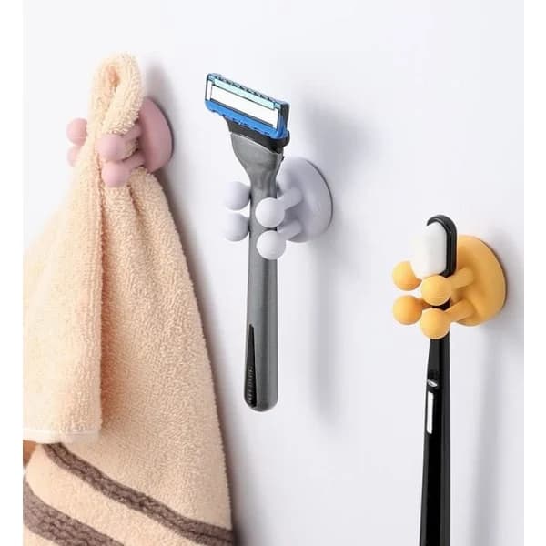 4 st silikon tandborsthållare, multifunktionella självhäftande krokar