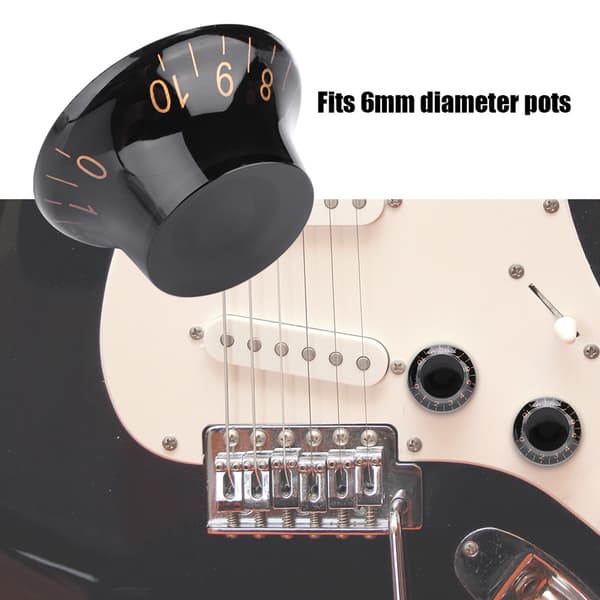 4 pcs Speed Tone Volume Control Knobs for EPI LP Electric Guitar (Black+Gold)