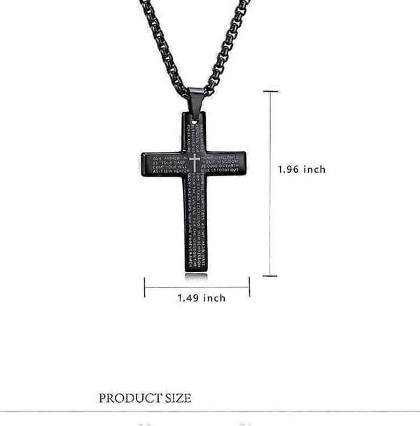 Halskæde Mænd Dreng Sølv Kors Rustfrit Stål Vedhæng Kæde Kristus Jesus Bibel