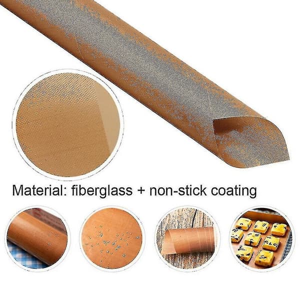 Permanent bakefolie (sett med 4) Ekstra stor for grilling og baking - 40x60 cm kan være