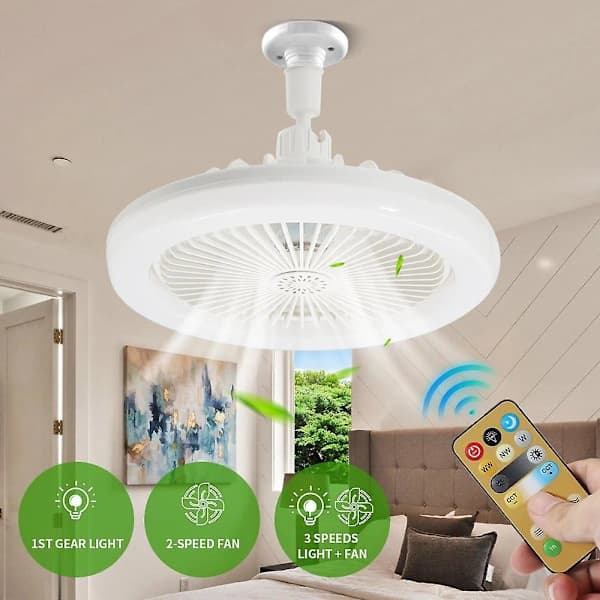 30W Ceiling Lamp with Fan - Remote Control LED Air Purification Lamp