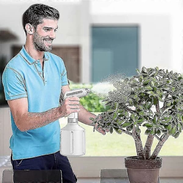 NA/Automatic spray bottle for household use, USB rechargeable water sprayer for planting White
