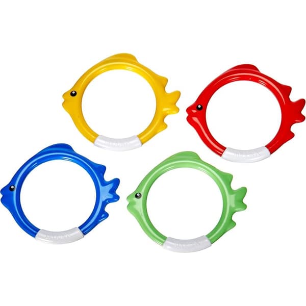 4 viktade ringar för dykspel 55501 12 x 12 x 2 cm Grön/Röd/Gul/Blå-