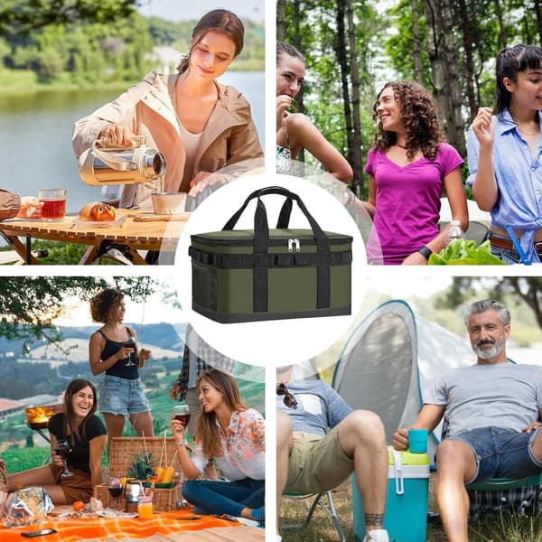 Bærbar Isoleret Køletaske, Let Termisk Tote til Picnic, Camping, Strand