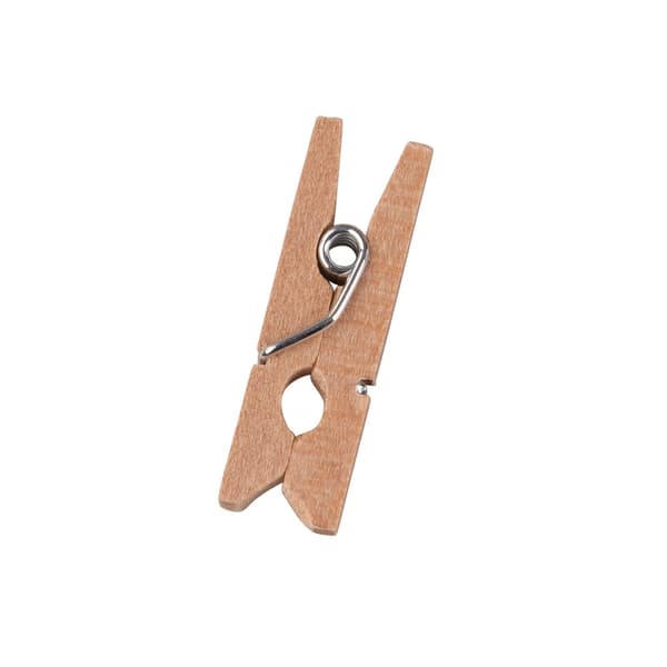 100 kpl - Mini pyykkipojat puuta - (2.5 cm) Träd beige