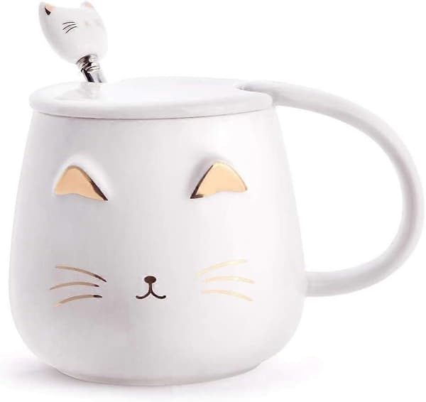 Søde Kattekrus Kattekaffekrus Sæt med låg og Dejlig Killingeske Nyhed Morgen Te Mælkekrus Sæt