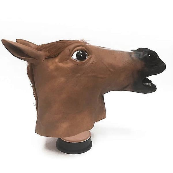 Realistisk hestehoved latexmaske til Halloween-kostume [JUN]