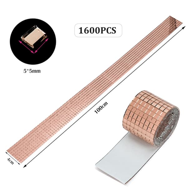 3200 Pieces (Rose Gold) Self-Adhesive Mosaic Tiles Square