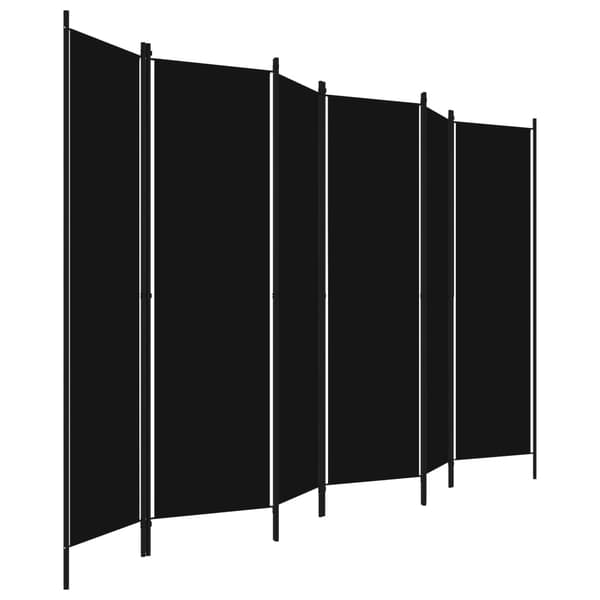 vidaXL Room Divider 6-Panel Black 300x180 cm Svart black