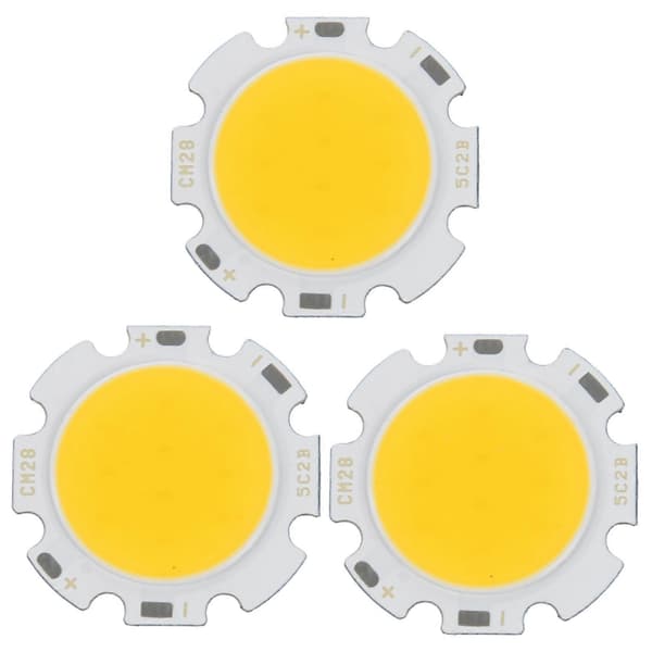 3X 5W Chip Light Round COB Super Strong LED Lamp Bulbs Warm White DC15-17V