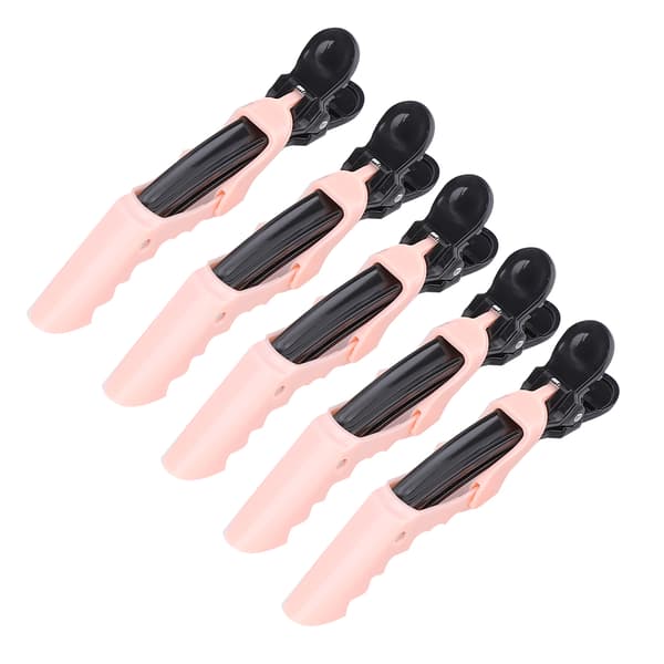 5 stk. Hårklemmer Klemmer Holder Hårsektion Klo Frisør Hårstyling Tilbehør Sort og Pink