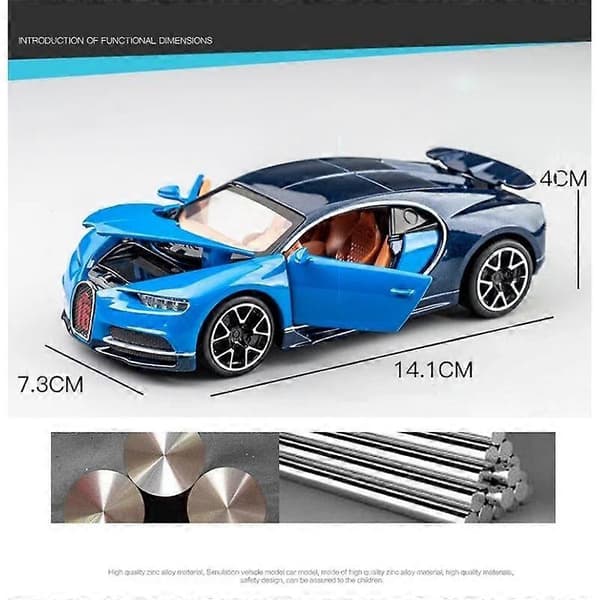 1/32 Bugatti Chiron Urheiluauto Metallinen Leluauto Seosauto Valettu & Leluajoneuvo Automalli Ääni