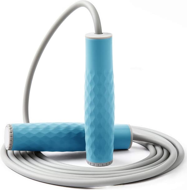 Weighted Jump Rope Training Professional Jump Rope with Adjustable Length and Silicone Comfortable Grips Blue Blue