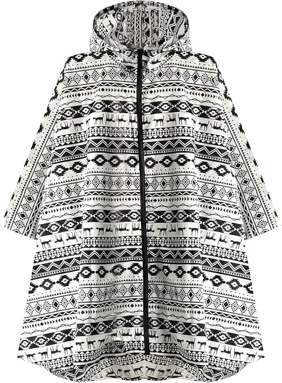 Outdoor Activity - Black and White, Waterproof Ballistic Cape