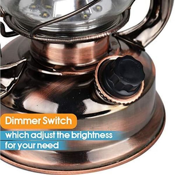 LED Stormlykta Batteridriven med Dimmer Varmvit 150lm Inomhus Utomhus Koppar