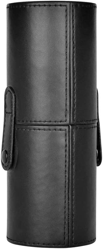 Leather Makeup Brush Holder, Portable, Black