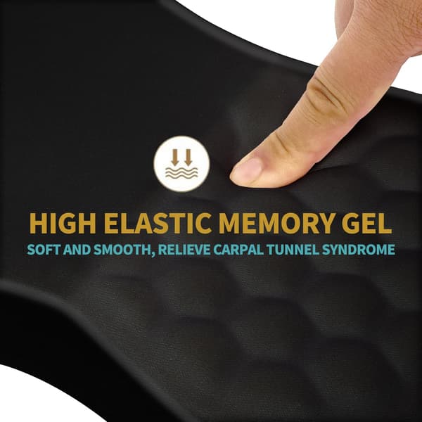 Ergonomisk musematte med håndleddsstøtte og massasjedesign, håndleddsstøtte smertelindrende musematte med memory foam og sklisikker PU-base