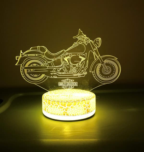 3D LED Natlampe Kompatibel med Harley Davidson Motorcykel 7 Farver[JUN]