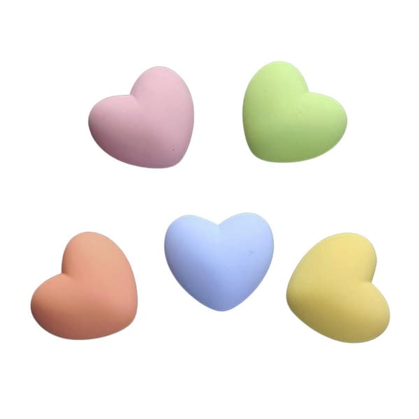 Kjøleskapsmagnet - Hjerter - Neodym - Pastell - 5 stk multifärg multicolor