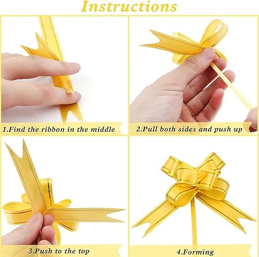 30 Pcs Mini Bows for Gift Wrapping, Ribbon Bows with 2 Gold Wires