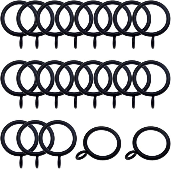 Pakke med (x10) Holdbare jernmetalgardinringe Sort farve Draperi Voile Gardinstang Stangringe Ophængningsøjer 45mm