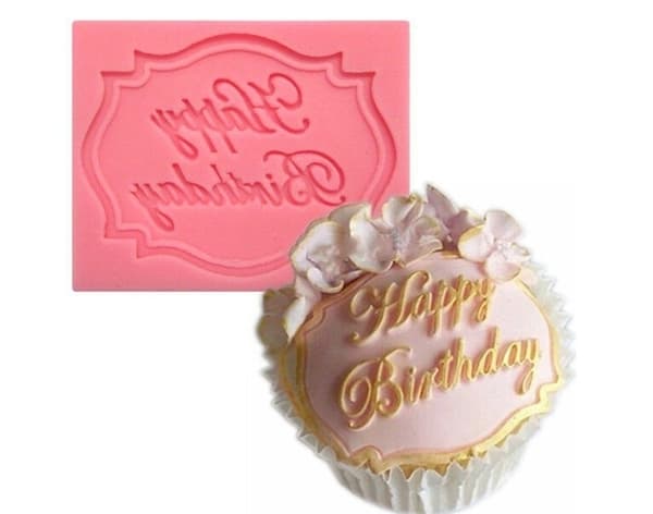 Happy Birthday Silikoneform Mynta green