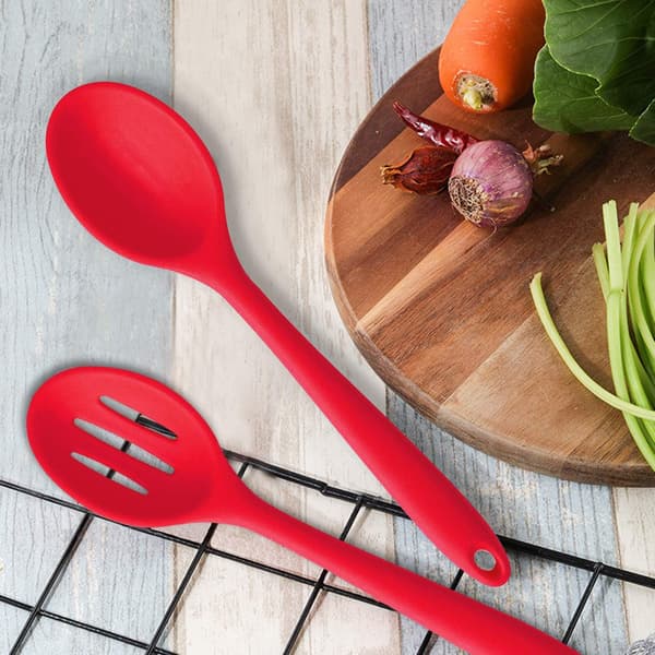 Set med 2 repfria, värmebeständiga premium silikon köksspatlar