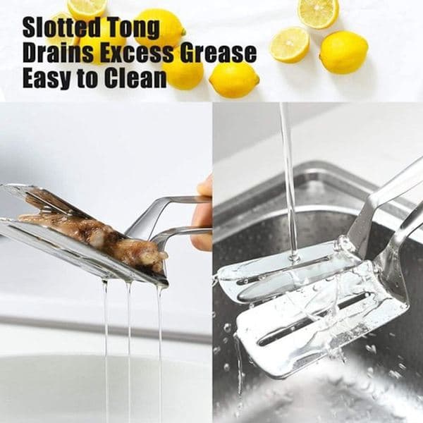 Two 30 cm long kitchen spatulas, slotted spatulas made of 304 stainless steel.