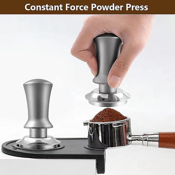 Kaffetamper, Espressotamper, Premium Barista Tamper med Kalibrert Fjær, Rustfri Stålbase