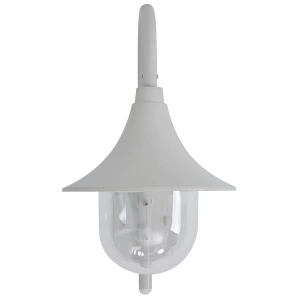 vidaXL Væglampe til haven E27 42 cm aluminium hvid Vit white