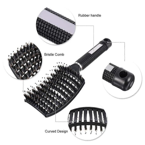 Tangle Teezer-kam, vildsvinebørste, buet kam, børste til styling af filtret hår, til styling af hårbørstesæt